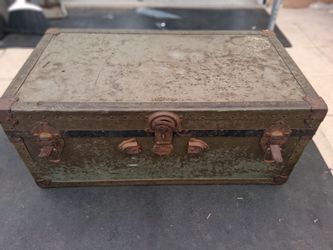 Vintage Metal Travel Trunk