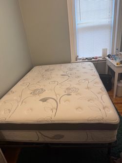 FREE Sleeplanner 12-inch Hybrid Memory Foam Innerspring Mattress and Metal Platform Bed Frame