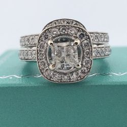 14k white gold 2.40ct diamond ring set Size 6.5