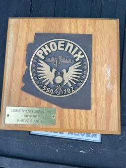 USS Phoenix Submarine SSN 702 Brass Plaque