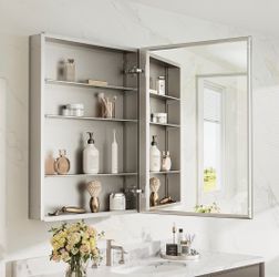Wall-Mount Bathroom Medicine Cabinet with Mirror