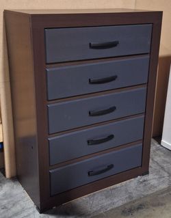 Chest 5 drawers color espresso with gray