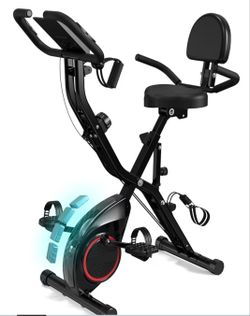 Bicicleta estática plegable para el hogar, bicicleta de entrenamiento interior 5 en 1, con resistencia magnética silenciosa de 16 niveles