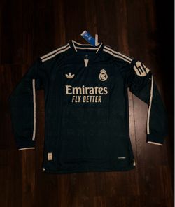 Real Madrid Away Long Sleeve Jersey - Mbappé #10 - Adidas Size XL - NWT
