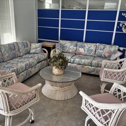 Vintage Rattan Living Room Set (OBO)