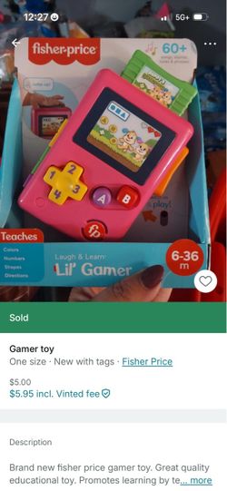Fisher-Price Laugh & Learn Lil’ Gamer Toy – Pink, New with Tags