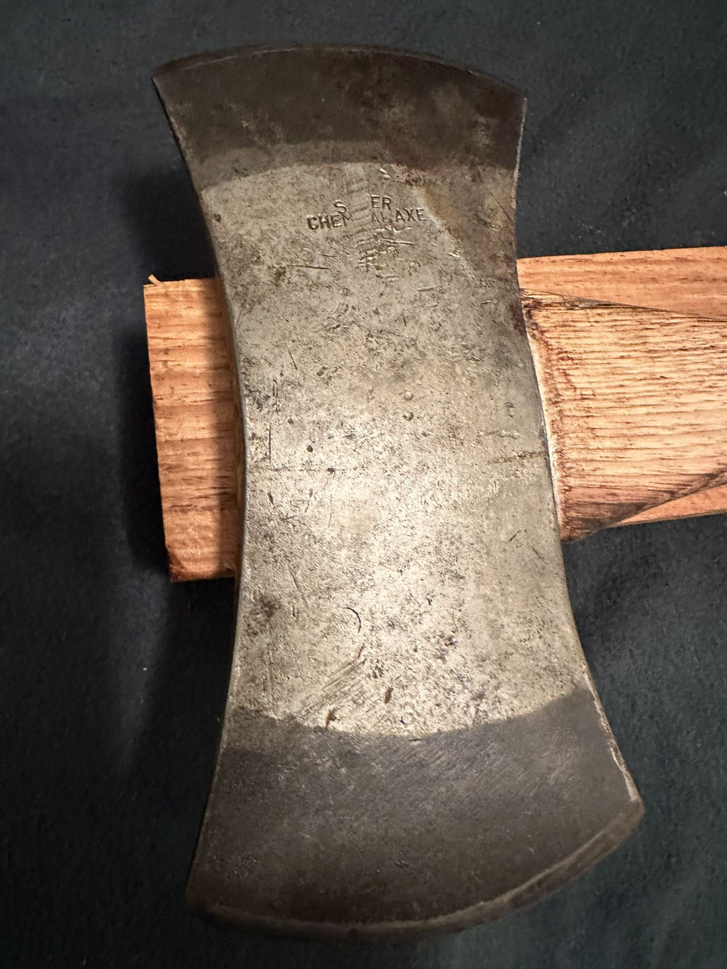 Vintage 1940 Sager Chemical Double Bit Axe With Nice Hickory Handle