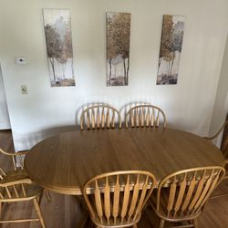 Solid Wood Dining Room Table with Leafs