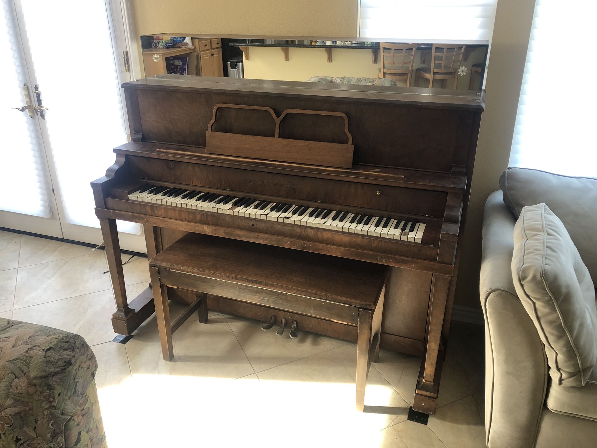 Vintage Schmoller-mueller Piano /As Is Needs Work/