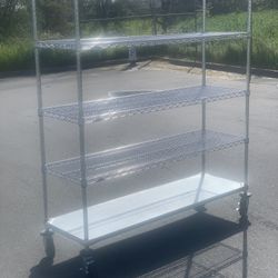 5 TIER WIRE SHELVING UNIT - 60”wide x 18” in- depth x 72" tall