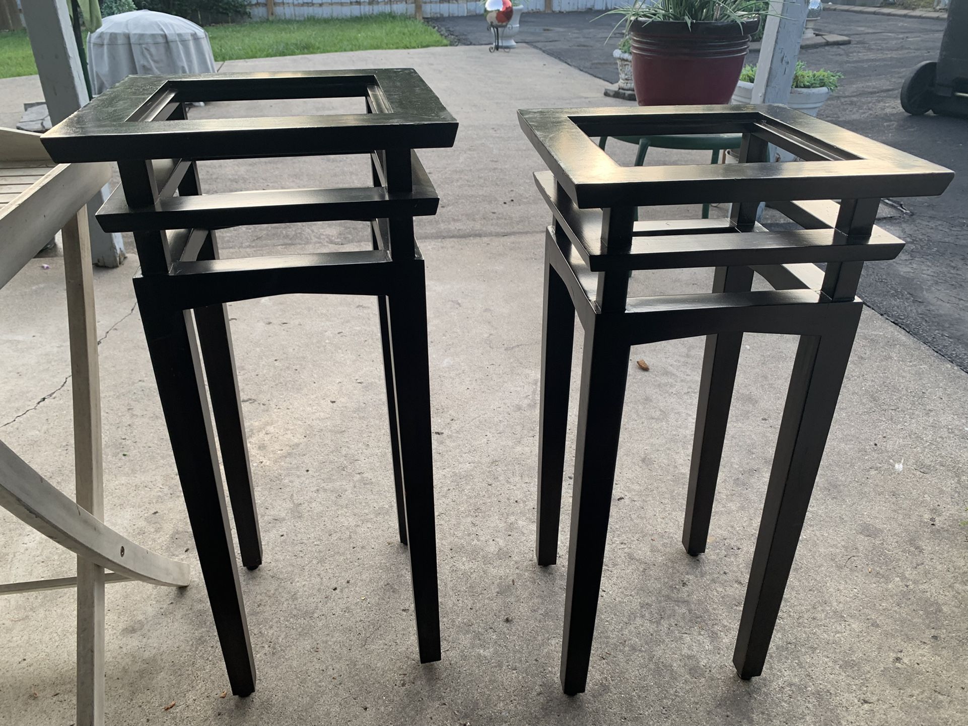 Two Solid Wood End Tables