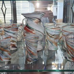 Vintage swirl art glassware