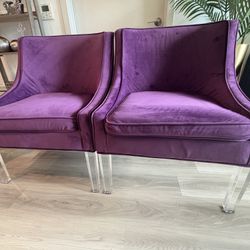 Nicole Miller Purple Accent Chairs 