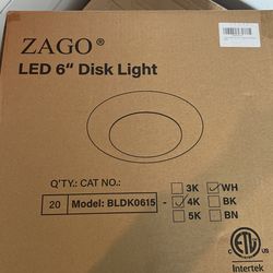 LED 6” Disk light In Cool White 