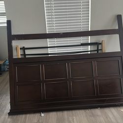 cherry wood king size bed frame