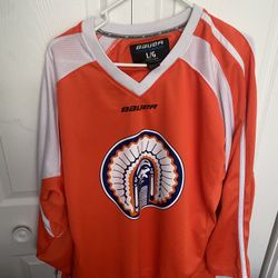 Illinois Fighting Illini Hockey Jersey Bauer Large NCAA Big Ten Adult Men L Home