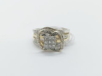 14k Wedding Set Two Tone Ring .67 CTW 4.9 DWT