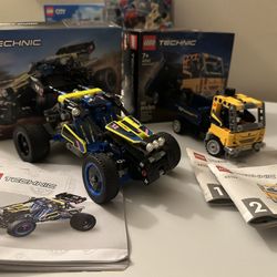 LEGO Technic 42164 Off-Road Buggy & 42147 Dump Truck – Complete
