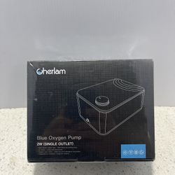New CHERLAM Aquarium Air Pump, Blue Oxygen Pump 2-Watts NEW