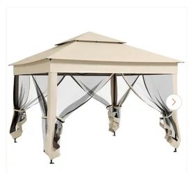 Outdoor Gazebo with Mesh Curtains