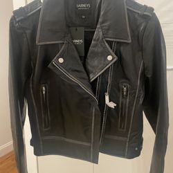 Barney’s Women’s Leather Biker Jacket Sz 14