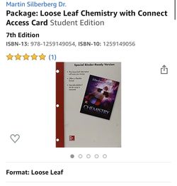 Looseleaf chemistry book- no access card