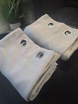 Two Light Grey curtains