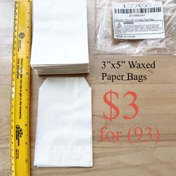 Waxed Paper Treat Bags. 3”x5” (93) $3