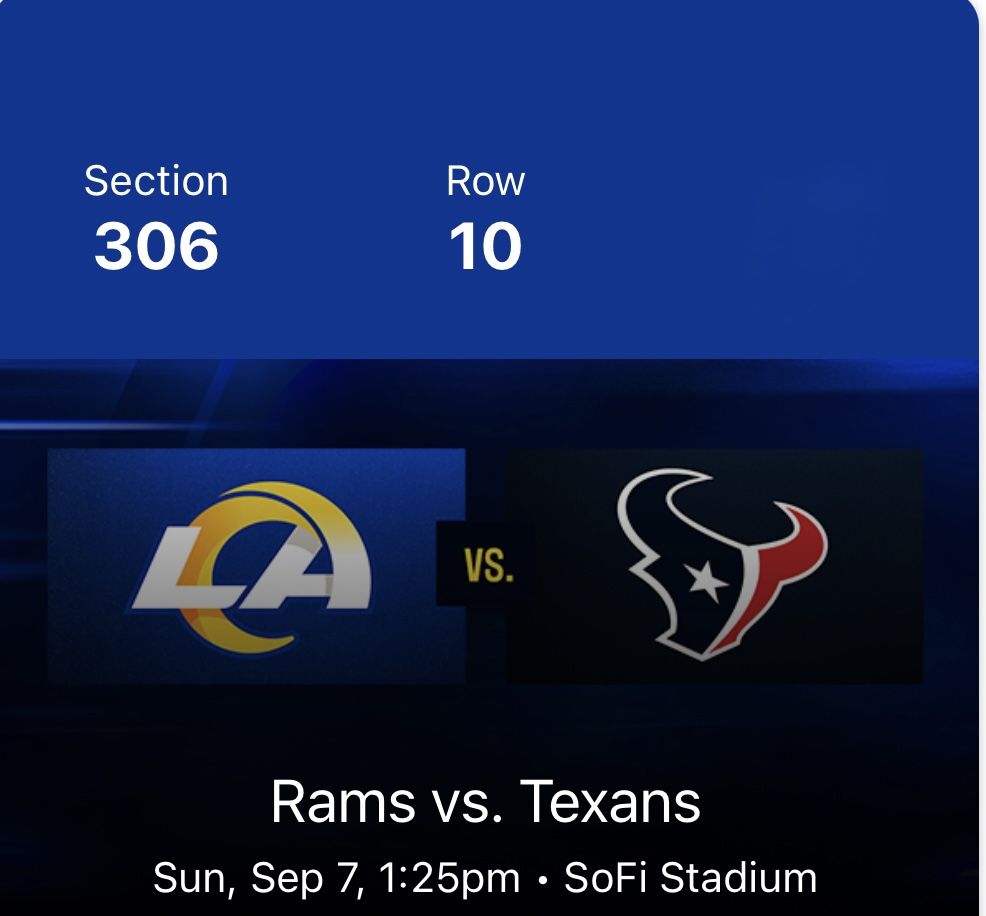 Rams 🐏  🆚 Texans 9/7/25