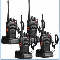 Walkie Talkies de largo alcance para adultos con auriculares, 16 canales Walky Talky recargable de mano de dos vías radios con linterna batería de ion