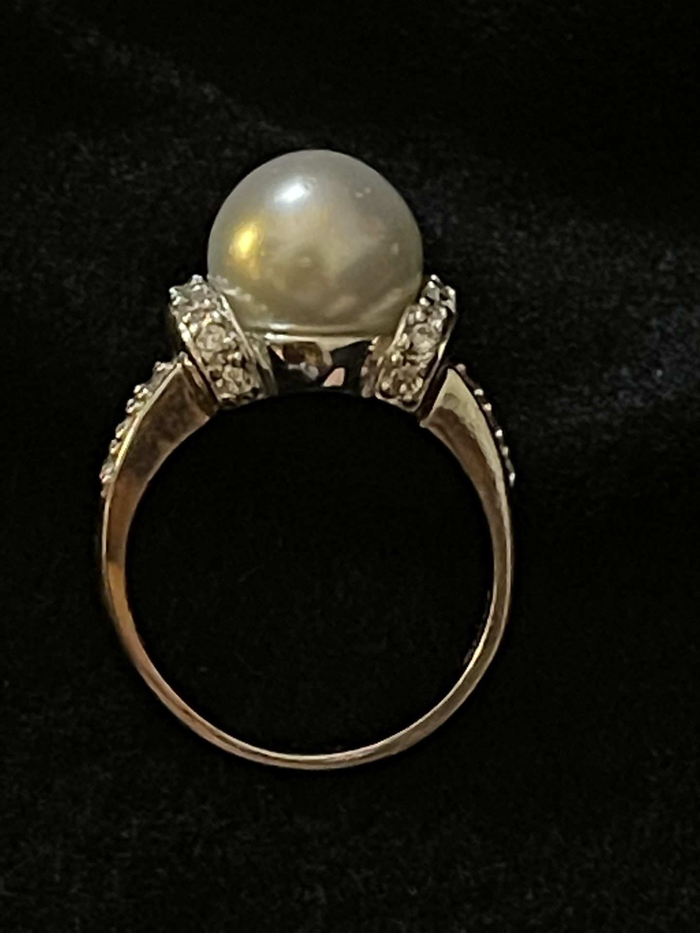 Sterling Silver Faux Pearl Ring 