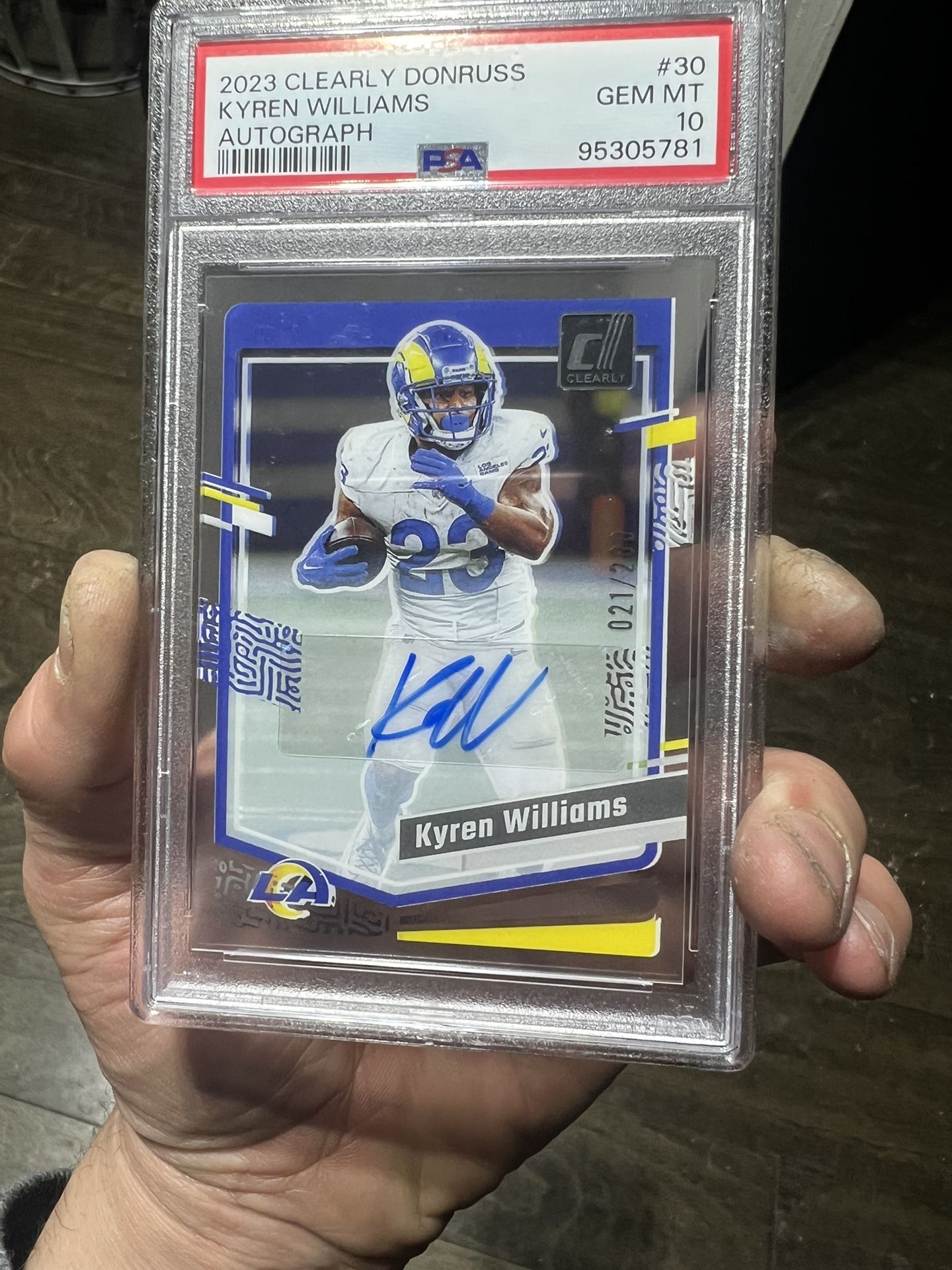 2023 Clearly Donruss Kyren Williams Autograph 021/200 Gem Mt 10