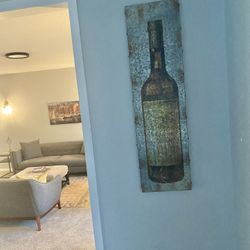 Metal Wine Bottle Artwork 