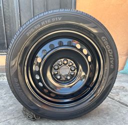 1 GOOD USED RIM & TIRE FOR SPARE SUBARU 16X6 1/2  5X100 205/55R16 GEODRIVE TIRE $50 PICKUP ONLY