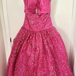 Strapless Pink Corset Gown Dress