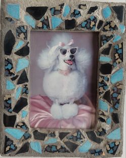 Poodle In Mosaic Frame