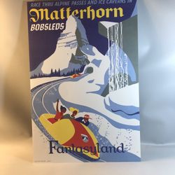 Walt Disney Space Mountain Tiki Room & Matterhorn Poster 18”x12”