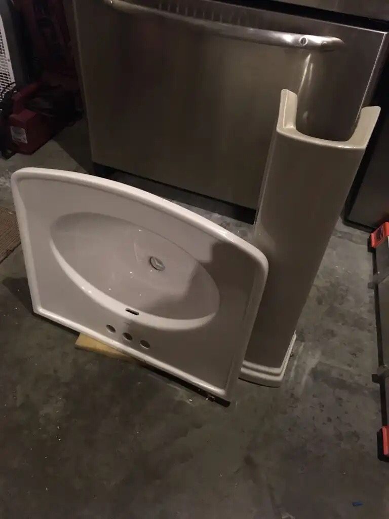 New Open Box Decolav Pedestal Sink