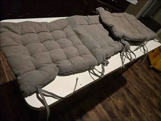 Set of 4 gray seat cushions