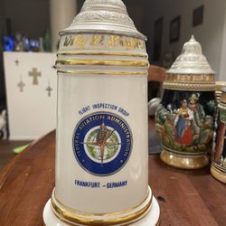 $25 · 3 authentic German beer steins flight inspection group Frankfurt Germany 1975 - 