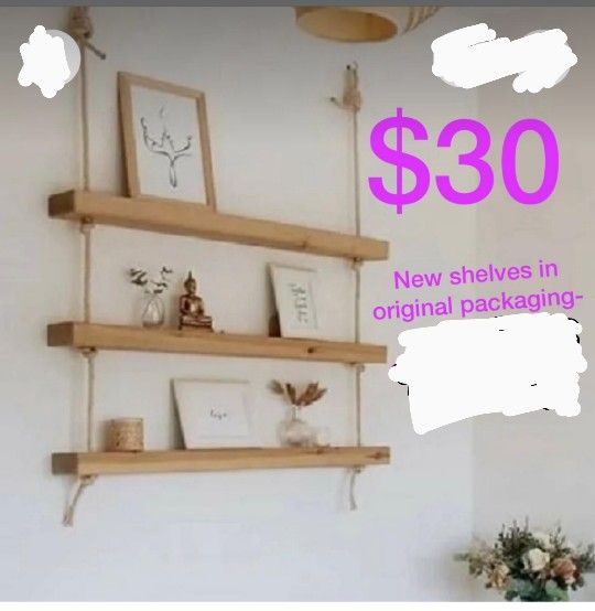 Wood Shelves With Rope