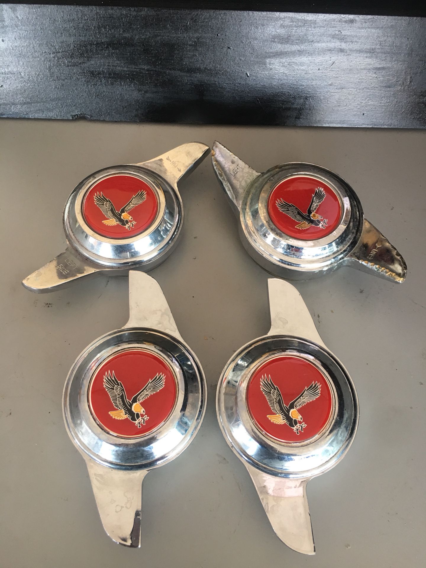 Chrome roller 2 wing wire wheel adapters red chips