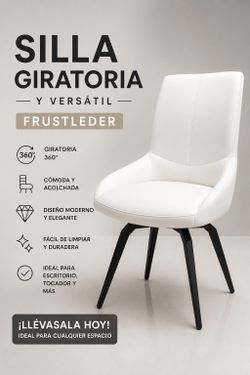 White Swivel Chair – Faux Leather – Like New