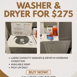 WASHER & DRYER FOR SALE