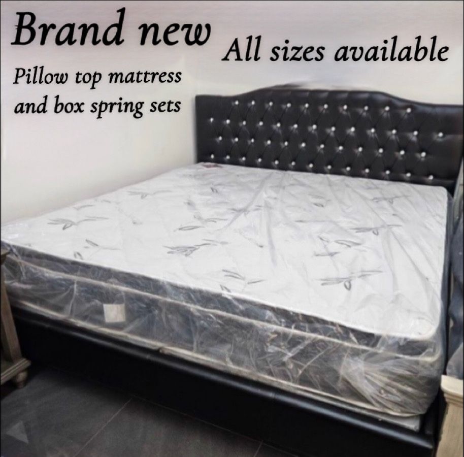 New mattress with box spring included - King $290, Queen $240, Full $210, Twin $180