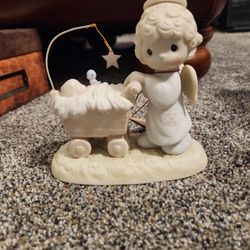 PRECIOUS MOMENTS PORCELAIN FIGURE FIGURINE 1983 Bringing God’s Blessing To You