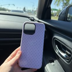 iphone 15 pro max pink pokadot phone case