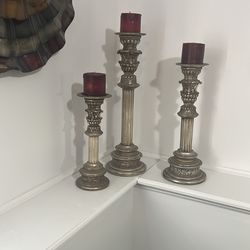 3 candles and floor lamp