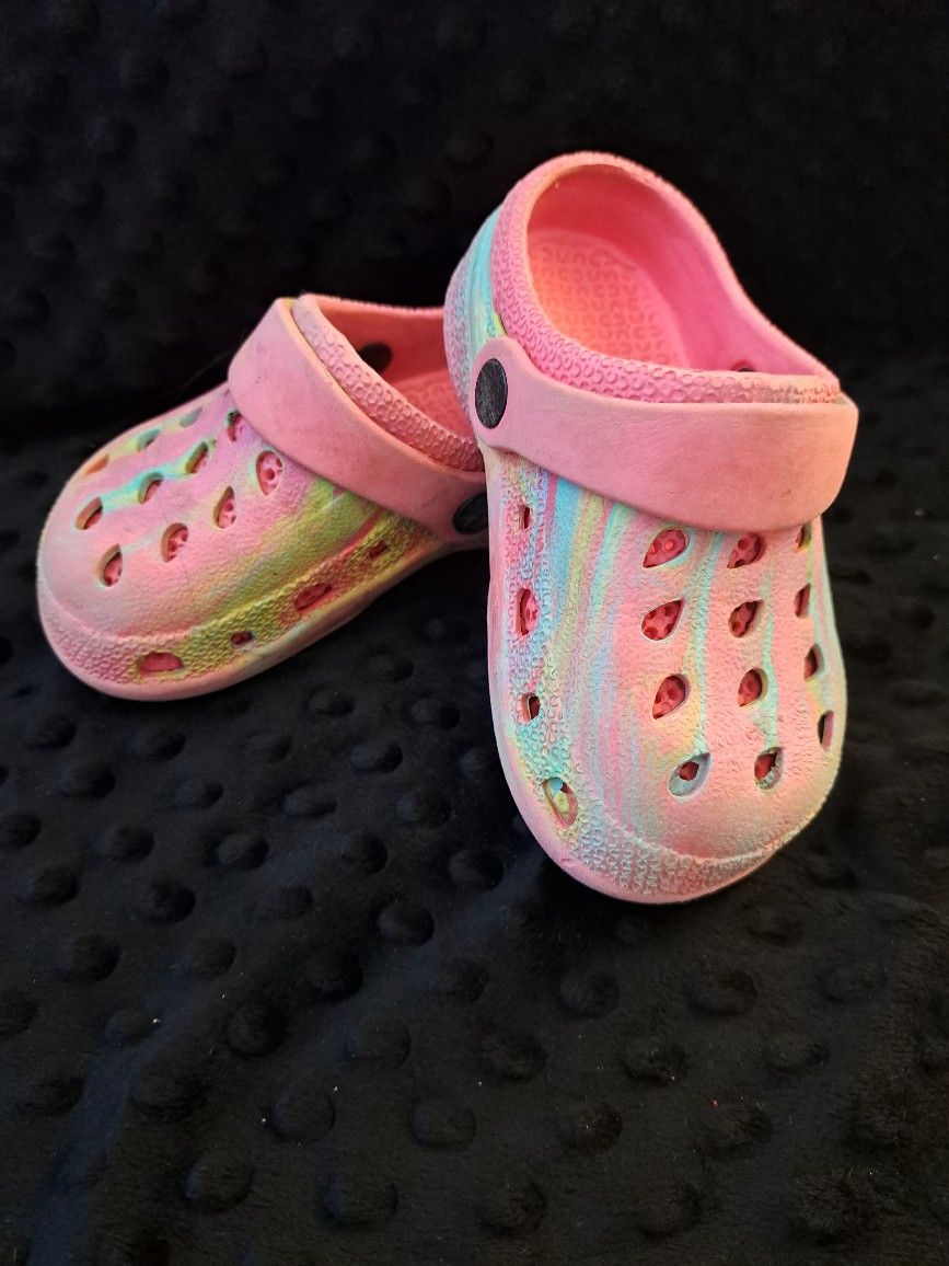 Rainbow Toddler Girl's Crocs 