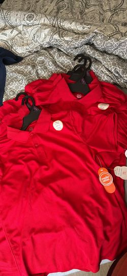 Red kids uniform shirts